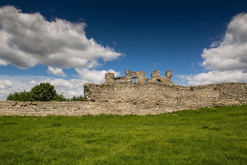 Famous Ukrainian landmark: scenic summer view of the ruins of ancient castle in Kremenets, Ternopil Region, Ukraine