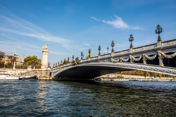 Paris, France - November, 2017. Alexandre III Bridge located in Paris, France.