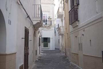 Gallipoli,Italy - September 04, 2012 : View of the streets of Gallipoli