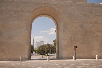 Lecce, Italy - September 08, 2012 : Rear view of Porta Napoli