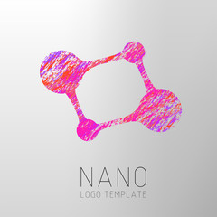 Nanotechnology creative logo design.  Creative logotype design concept. Biotechnology symbol