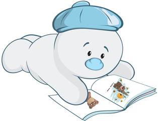  Illustration of Cute Snowman. Cartoon Character