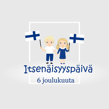 Finland, Independence Day greeting card. Translation from Finnish: December 6, Independence Day
