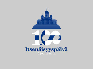 Finland, Independence Day greeting card. Translation from Finnish: December 6, Independence Day