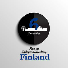 Obraz premium December 6th, Finland, Independence Day greeting card. 