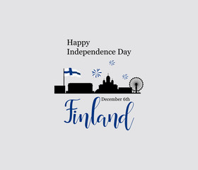 December 6th, Finland, Independence Day greeting card. 