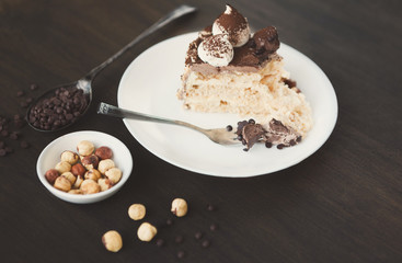 Meringue cake with hazelnuts and buttercream