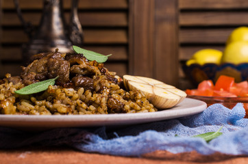 Rice with spices and meat