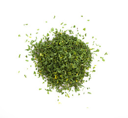 dried parsley isolated on white background