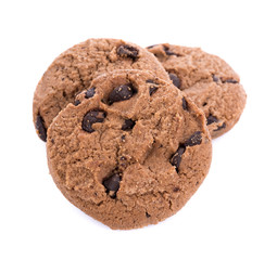 Coffee Chocolate Chip Cookie isolated on white background