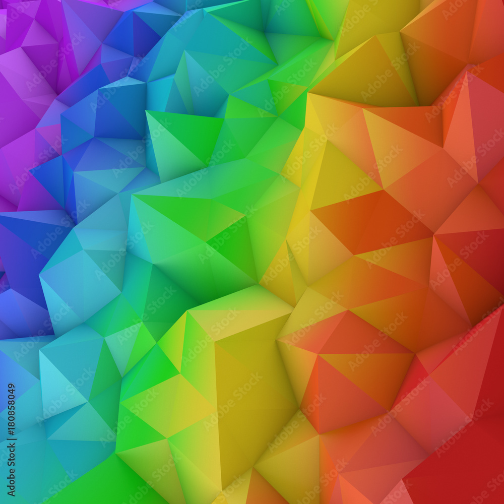 Poster colorful gradient low poly geometric surface abstract 3d rendering