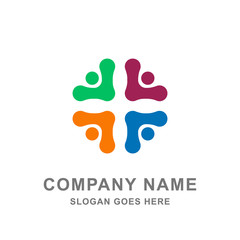 Colorful Group Team Community Teamwork Logo Vector Icon 