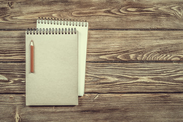 Notebook with pencil