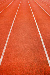 Red running Track in the stadium