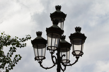Fototapeta na wymiar Street lamp post in Athens