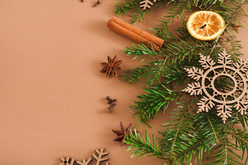 Christmas decoration background copy space