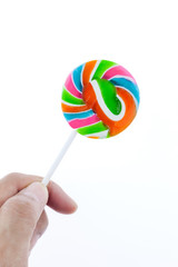 colorful lollipops  on white background