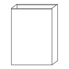 paper bag icon in monochrome silhouette