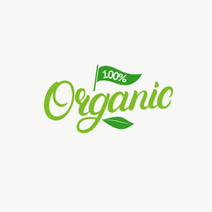 Organic hand written lettering logo, label, badge, emblem.