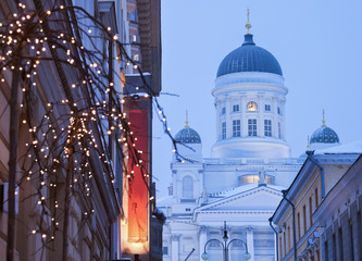 Lutheran Cathedral and Christmas decorations