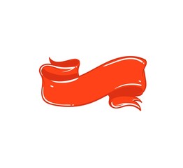 Hand drawn vector Merry Christmas shopping time cartoon graphic simple illustration logo design with red ribbon isolated on white background