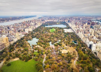 Stickers muraux New York Manhattan panoramic aerial view from Central park