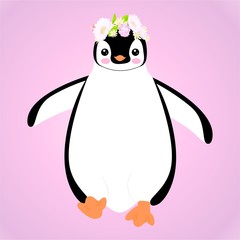Fototapeta premium Cute cartoon penguin
