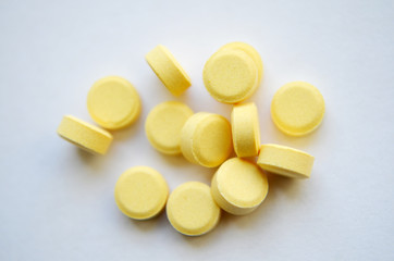 scattering of yellow tablets