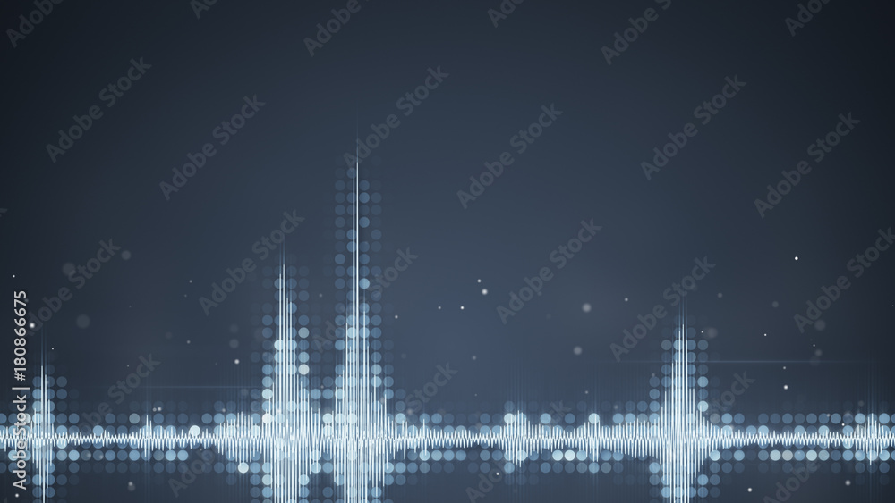 Aufkleber grey audio waveform equalizer abstract techno background