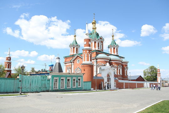 The Holy Cross Cathedral of the monastery, built in 1852-1855. Uspensky Brusensky Monastery in the Kolomna Kremlin in Kolomna. Russia.
