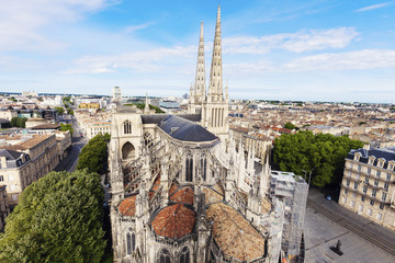 Saint Andre Cathedral on Place Pey-Berland in Bordeaux