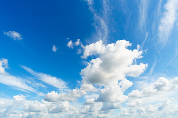 Blue sky and clouds with space for add text. Nature blackboard