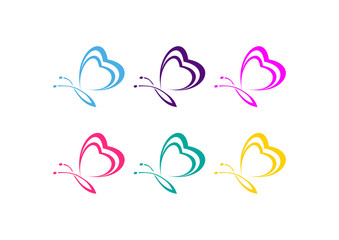 Love Butterfly Abstract Line Art Full Color