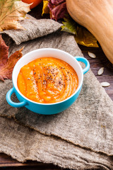 Image of pumpkin mashed potatoes in saucepan