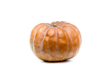 Orange pumpkin on white isolated background