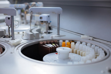 Brilliant work. Modern medical equipment for analysis is full of samples and starting to work 