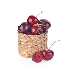cherry on white background