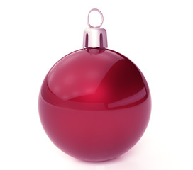 Obraz premium Christmas red balls , on a white background, 3d rendering