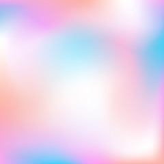 Neon holographic colorful vector background. Abstract soft pastel colors backdrop. In pink, blue and white colors.
