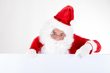 Santa claus with white board