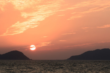 玄界灘に沈む夕陽