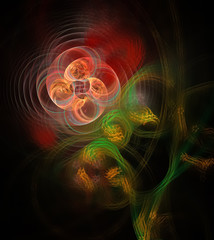 Obraz premium Beautiful fractal flower lights