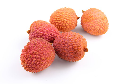 lychee fruits isolated on a white background