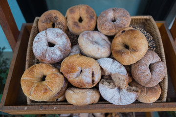 Baked bread for breakfast in the morning