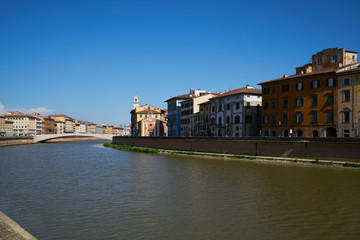 Fototapeta na wymiar View of Pisa and Arno river