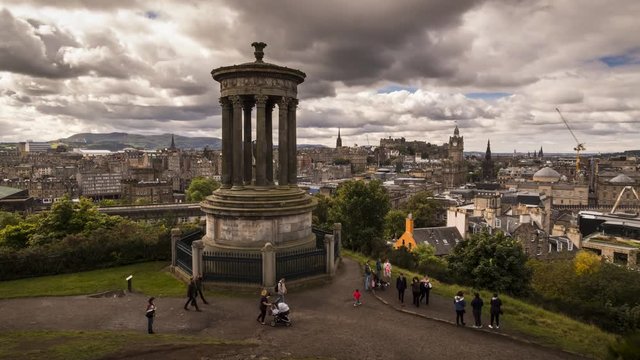 Timelapse Video of Edinburgh from Calton Hil, Scotland, United Kingdom
