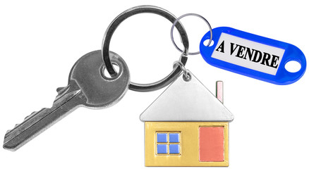 étiquette à vendre sur fond blanc 