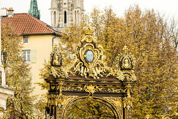 Close-Up of Wrought Iron Gate in Nancy, France