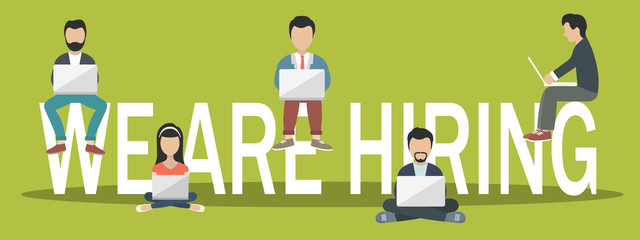 Choosing the best candidate for the job concept. Hiring new candidates concept. Flat vector illustration