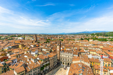 Naklejka na ściany i meble Piazza delle Erbe from above, Verona